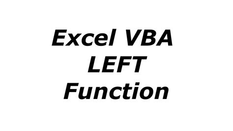 VBA Left Function 的图像结果