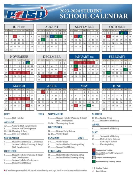 Pflugerville Independent School District Calendar 2023-2024 - School ...