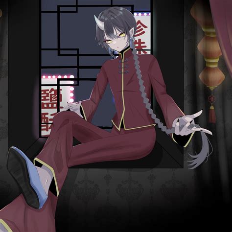 Download wallpaper 1280x1280 demon, horn, hieroglyphs, anime, art ipad ...