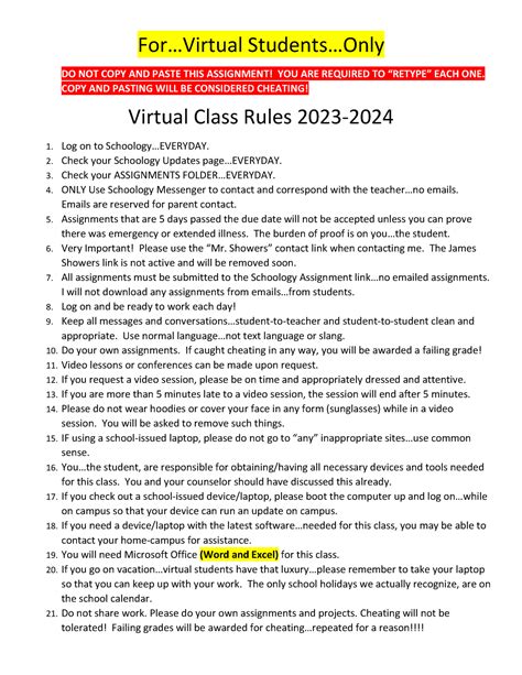 Image result for Virtual Class Rules Elementary