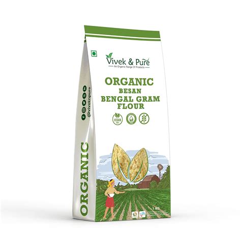 Vivek & Pure Organic Besan 1kg | Bengal Gram Flour r | Chana Dal Besan ...