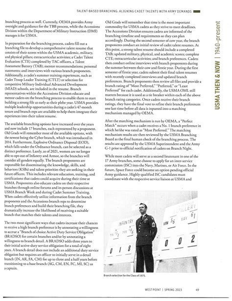 Talent-Based Branching: Aligning Cadet Talents with Army Demands ...