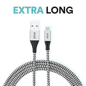 Micro USB 6 Feet Cable with Khali Tough Bullet Proof Material (Black ...