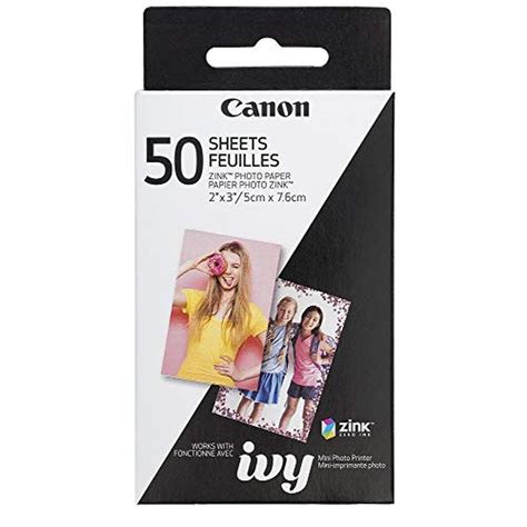 Canon Ivy | Zink 2 x 3 Photo Sticker Paper 50 Sheets Pack | Premium ...