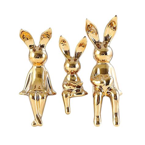 Buy CLUB BOLLYWOOD® 3Pcs Rabbit Family Statues Figurines Animal Figure ...