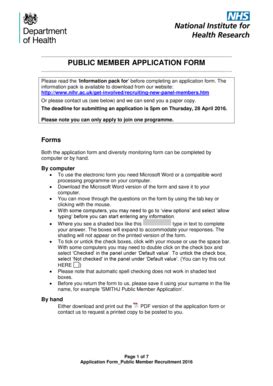 Fillable Online nihr ac PUBLIC MEMBER APPLICATION FORM - nihracuk ...
