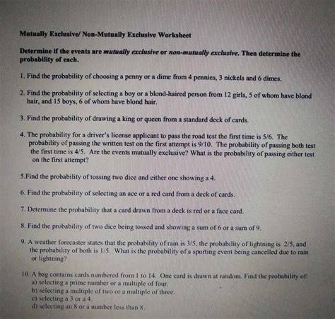 Image result for Mutually Exclusive GCSE