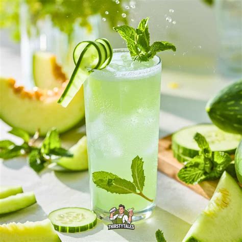 Cucumber Melon Fizz Cocktail Recipe - Thirsty Tales