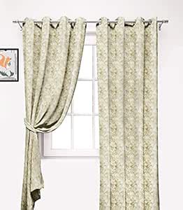 Buy Ultimate Trends Premium Polyester Floral Printed Grommet Curtains ...