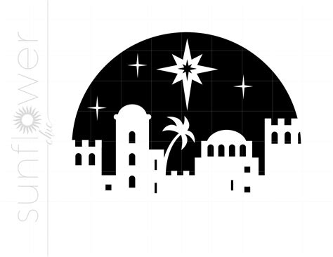 Krippenstern Silhouette Bethlehem Skyline Etsy Schweiz
