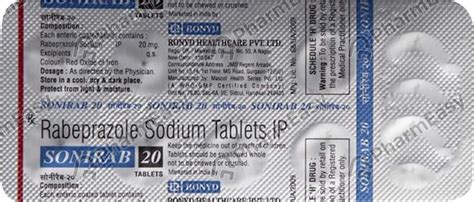Sonirab 20 MG Tablet (10): Uses, Side Effects, Price & Dosage | PharmEasy