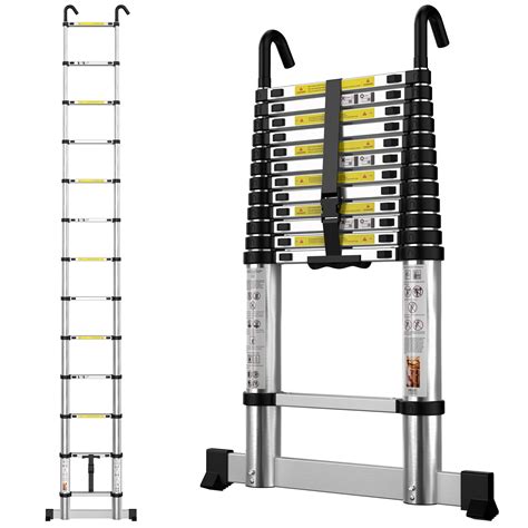 Telescopic Ladder 3 8m 12 5ft Aluminium Extension Loft Ladder ...