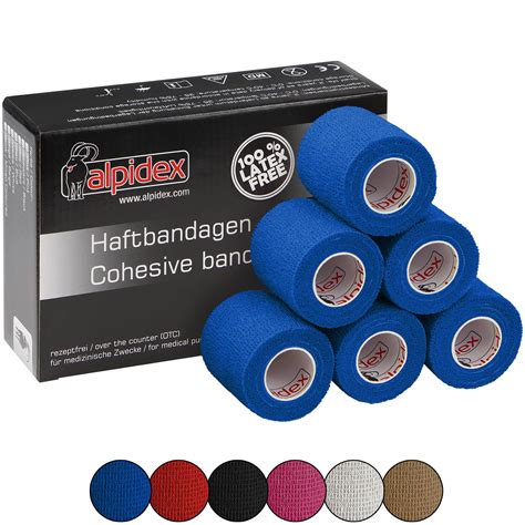 6 Rollen Haftbandage 5 cm x 4,5 m selbstklebender Verband Das ...