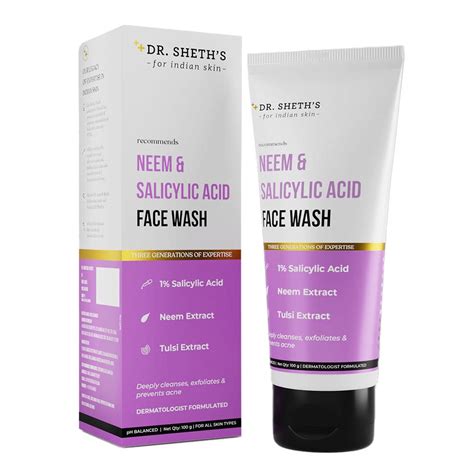 Buy Dr. Sheth's Neem & Salicylic Acid Face Wash 100 gm | 19 Minutes ...