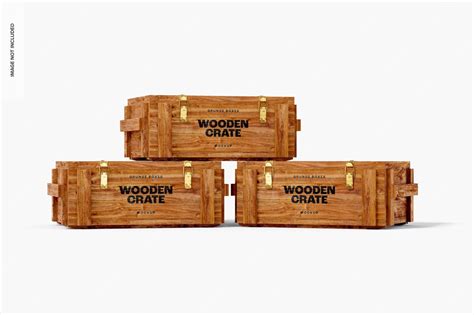 Premium PSD | Vintage wooden crate set mockup