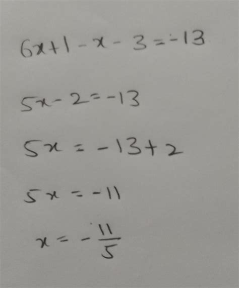 6x+1-x-3=-1 3 without taking LCM - Brainly.in