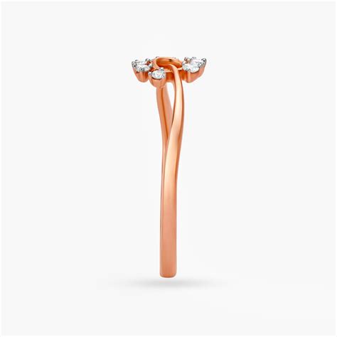 Minimal Floral Diamond Ring