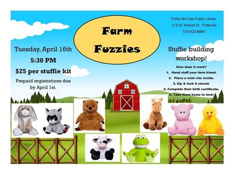 Farm Fuzzies: Stuffie Building Workshop, Pottsville Free Public Library ...