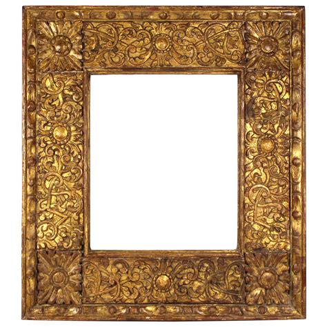 Spanish Colonial Baroque Deeply Carved Geometric Wood Frame For Sale at ...