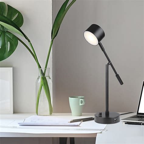 Globe Electric 16-in Adjustable Matte Black Swing-arm Desk Lamp with ...