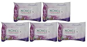 NOVEL Refreshing Lavender Flavour Wet Wipes -Pack of 5 (25 Wipes Per ...