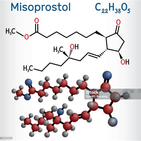 Misoprostol Molecule It Is Prostaglandin E1 Analogue Used To Treat Stomach Duodenal Ulcers ...