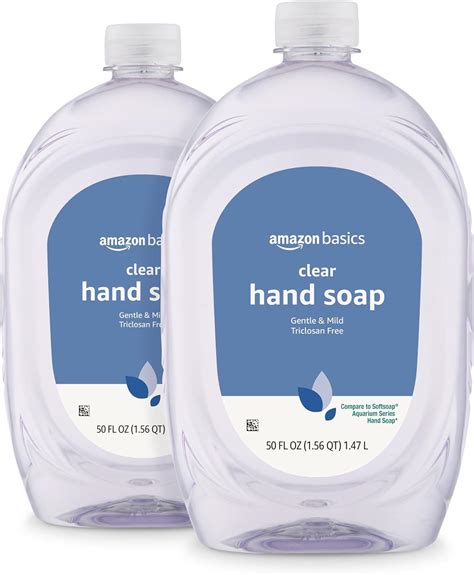 2-Count 50-Oz Amazon Basics Gentle & Mild Clear Liquid Hand Soap Refill