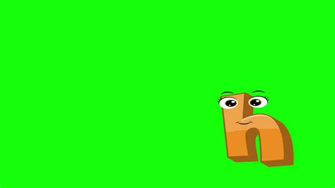 Cartoon style letter h 2d animation with green screen background, h alphabet dancing letters for ...
