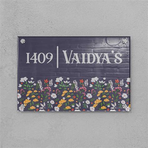 Floral Symphony - Acrylic Name Plate – acrylicsheetsindia
