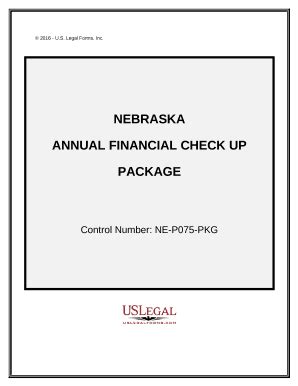 Nebraska Annual Financial Check Up Package - Blank Fillable Template ...