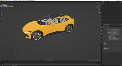 3D Crossover Sports Car Yellow Simplified model | 3D Molier International