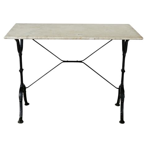 French Bistro Table with Oblong Marble Top For Sale at 1stDibs