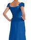 A-Line Bridesmaid Dress Square Neck Short Sleeve Elegant Floor Length ...