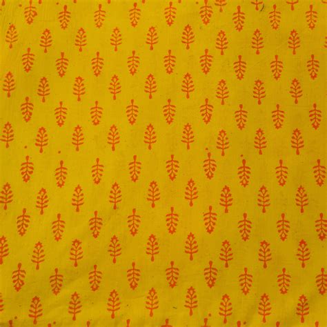 Pure Cotton Napthol Discharge Yellow With Simple Orange Grass Flower M ...