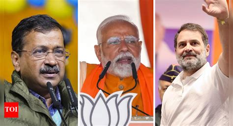 Stage set for big AAP vs BJP vs Congress battle as Delhi votes for 70 ...
