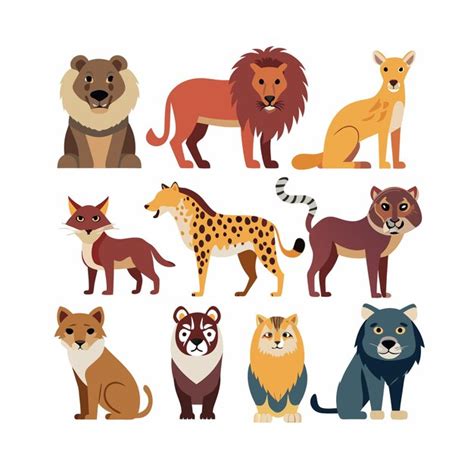 Realistic animals icon set illustration | Premium AI-generated vector