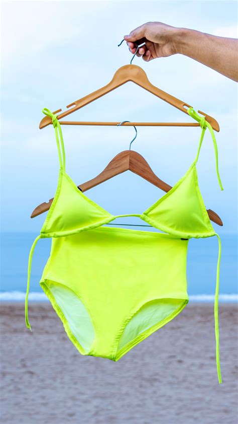 Logut Neon Lime Padded Bikini Top & Full Coverage Bikini Bottom – Logut ...