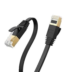 CableCreation Cat7 Flat Ethernet Cable, SSTP Shielded Gold Plated ...
