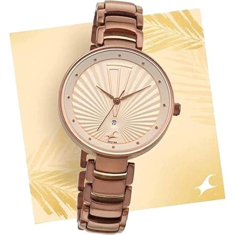 Buy Online Fastrack Ruffles Quartz Analog with Date Beige Dial ...