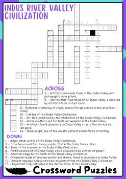 INDUS RIVER VALLEY CIVILIZATION Crossword Puzzles Activities | TPT