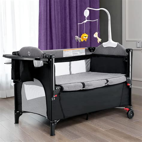 Amazon.com: 4 in 1 Baby Bassinets Beside Sleeper Crib Playpen, Portable Foldable Baby Bassinet ...