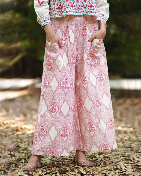 Buy Lily’s Light Blush Pink Block Printed Pants | Pants | Summer