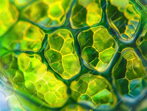 Premium Photo | Cell structure plant view of the leaf surface showing ...