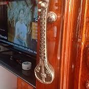 Two Moustaches Sitar Design 8 Inches Brass Door Handle : Amazon.in ...