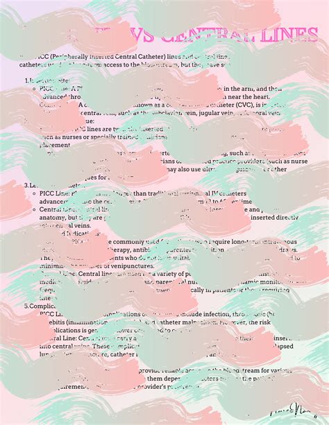 PICC Line Vs Central Line digital Download - Etsy