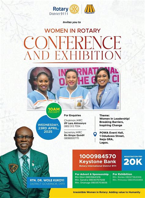 Women In Rotary Conference & Exhibition, POWA Multipurpose Hall, Ikeja ...