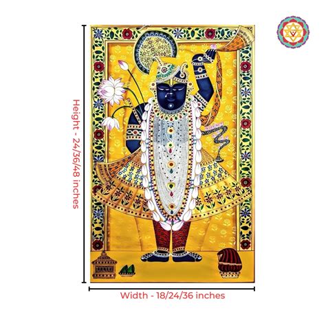 Handpainted Radiant Yellow Shrinathji Darshan Pichwai Art – Pretty ...