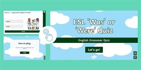 ESL 'Was' or 'Were' Quiz [Kids, A1-A2]