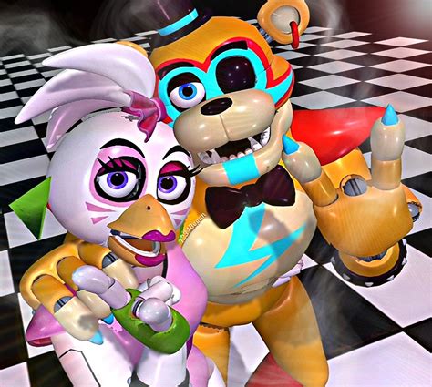Glamrock Freddy and Glamrock Chica (FNAF SB) by 1234Began on DeviantArt