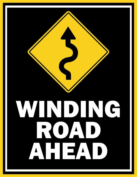 Winding Road Ahead Sign PDF | FREE Download